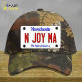 N Joy MA Massachusetts Novelty License Plate Hat Cotton / Camoflauge