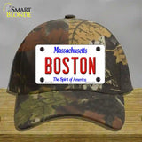 Boston Massachusetts Novelty License Plate Hat Cotton / Camoflauge