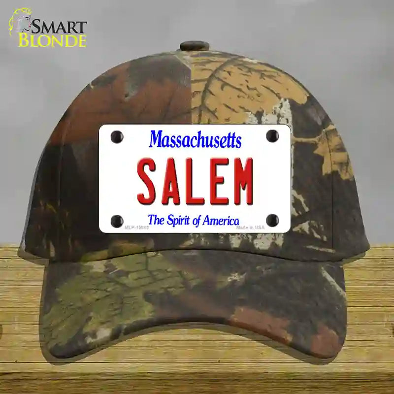 Salem Massachusetts Novelty License Plate Hat Cotton / Camoflauge