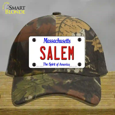 Salem Massachusetts Novelty License Plate Hat Cotton / Camoflauge