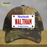 Waltham Massachusetts Novelty License Plate Hat Cotton / Camoflauge