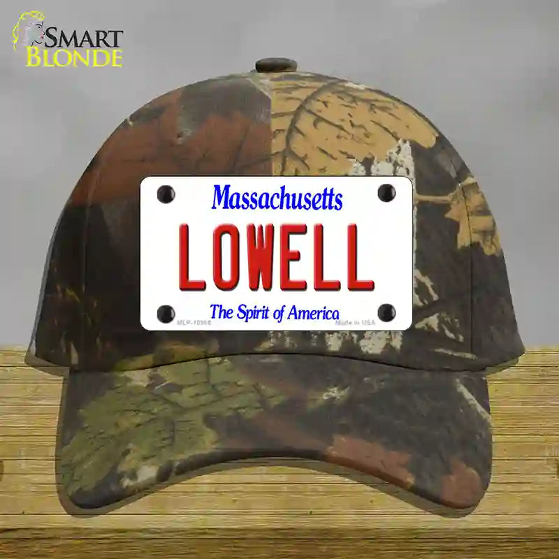 Lowell Massachusetts Novelty License Plate Hat Cotton / Camoflauge