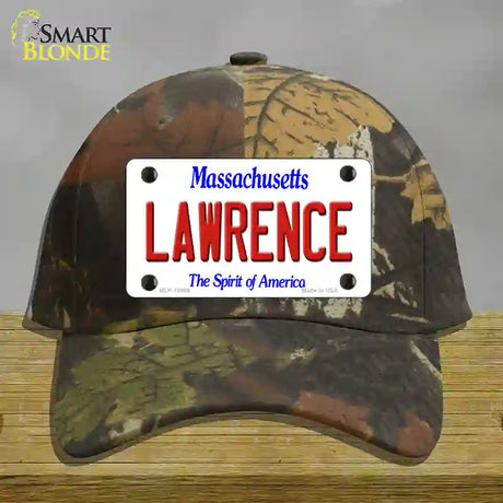 Lawrence Massachusetts Novelty License Plate Hat Cotton / Camoflauge