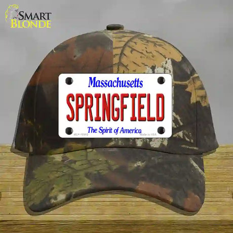 Springfield Massachusetts Novelty License Plate Hat Cotton / Camoflauge