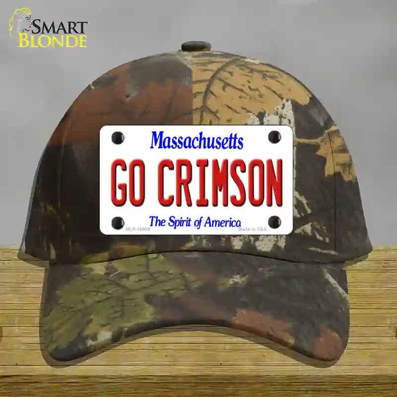 Go Crimson Massachusetts Novelty License Plate Hat Cotton / Camoflauge