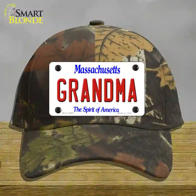 Grandma Massachusetts Novelty License Plate Hat Cotton / Camoflauge