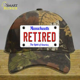 Retired Massachusetts Novelty License Plate Hat Cotton / Camoflauge