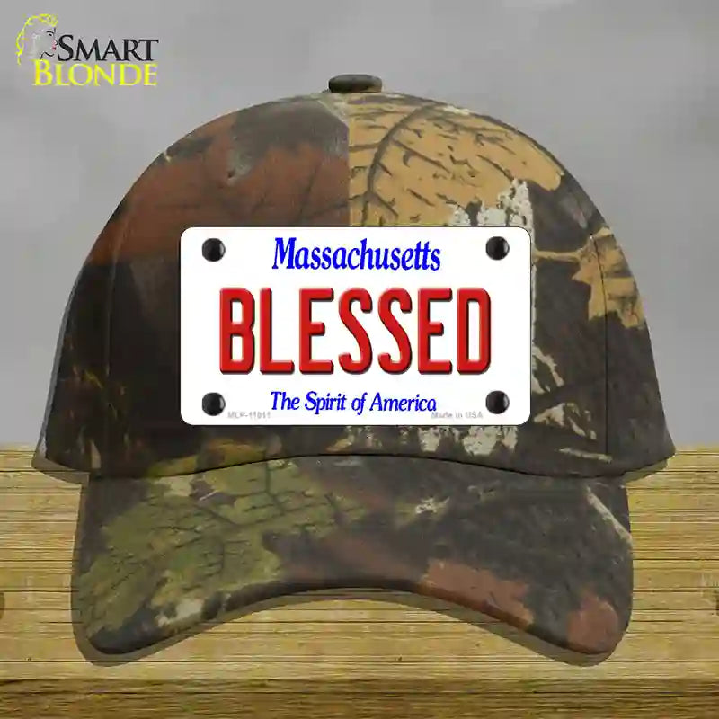 Blessed Massachusetts Novelty License Plate Hat Cotton / Camoflauge