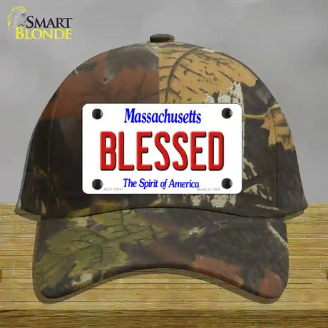 Blessed Massachusetts Novelty License Plate Hat Cotton / Camoflauge