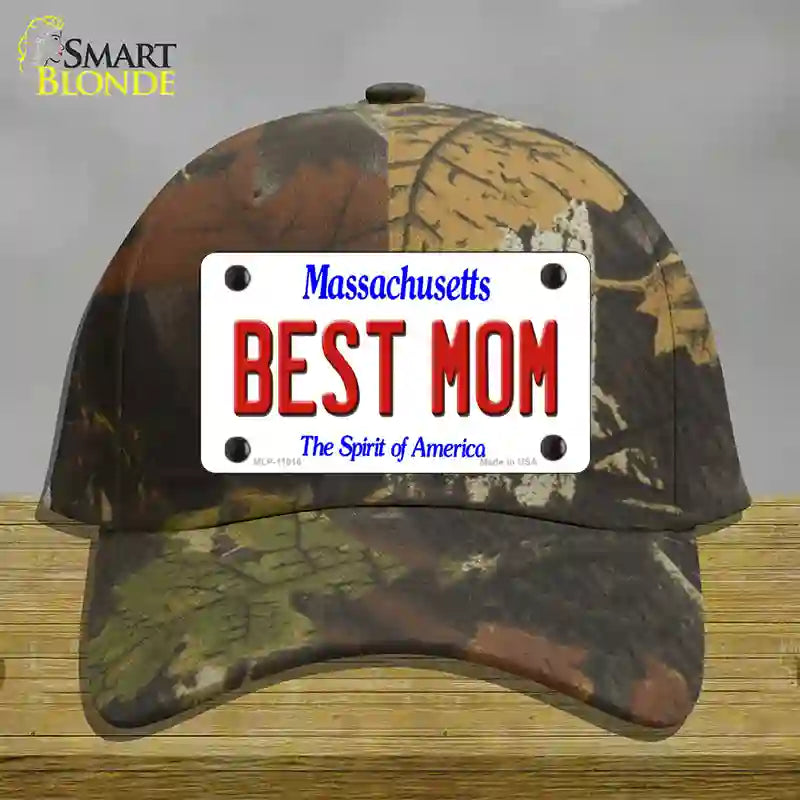 Best Mom Massachusetts Novelty License Plate Hat Cotton / Camoflauge