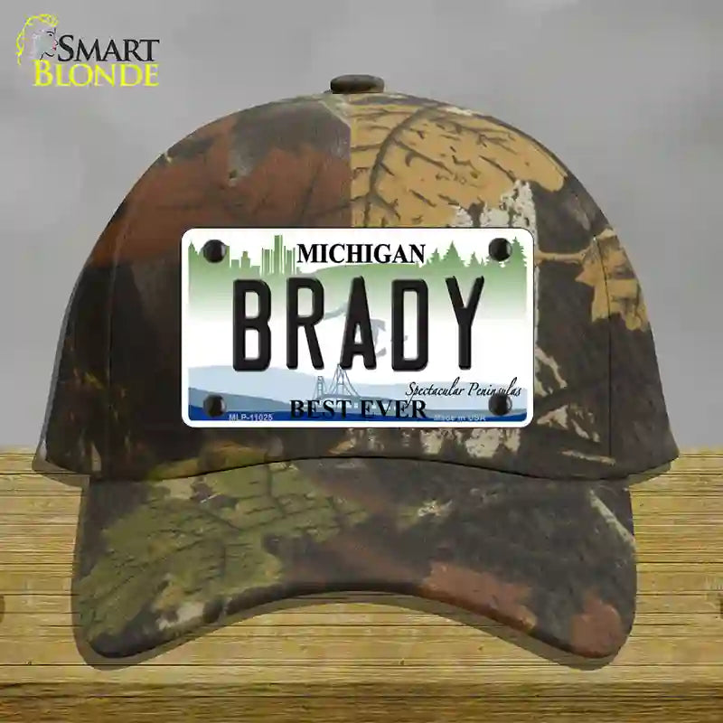 Brady Michigan Novelty License Plate Hat Cotton / Camoflauge