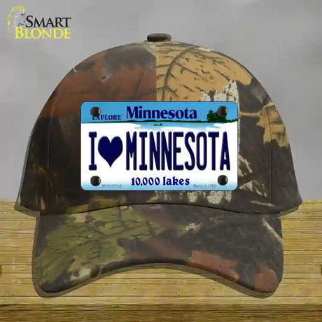 I Love Minnesota Novelty License Plate Hat Cotton / Camoflauge