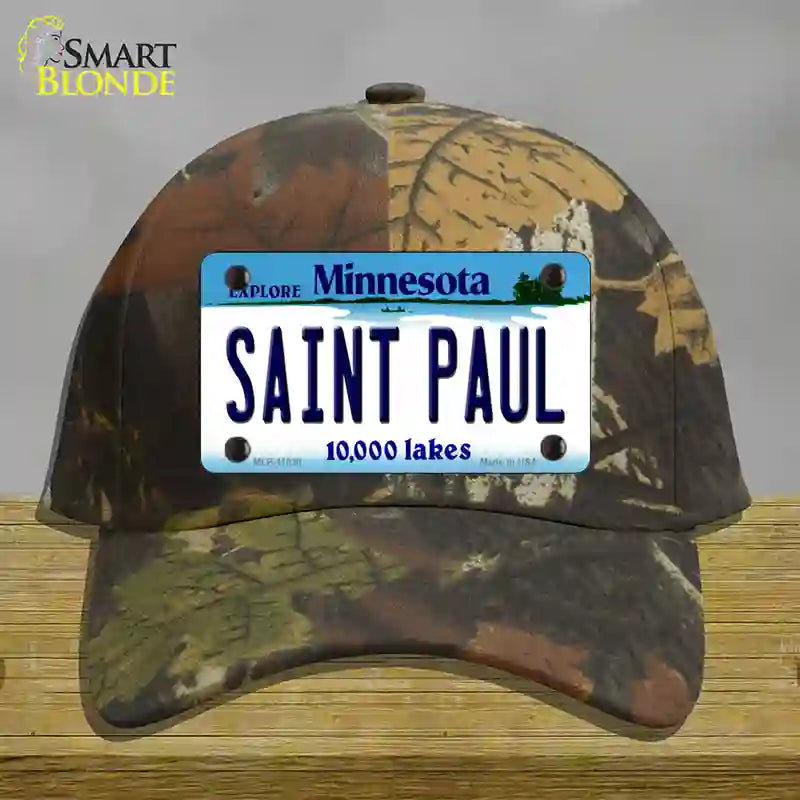 Saint Paul Minnesota State Novelty License Plate Hat Cotton / Camoflauge