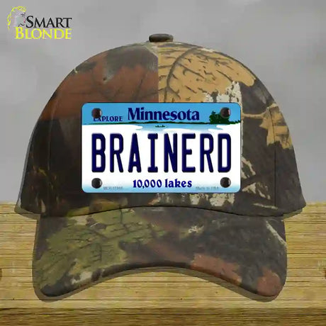 Brainerd Minnesota State Novelty License Plate Hat Cotton / Camoflauge