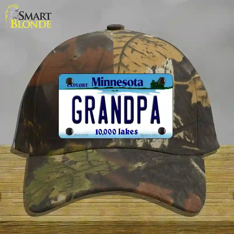 Grandpa Minnesota State Novelty License Plate Hat Cotton / Camoflauge