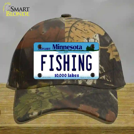 Fishing Minnesota State Novelty License Plate Hat Cotton / Camoflauge