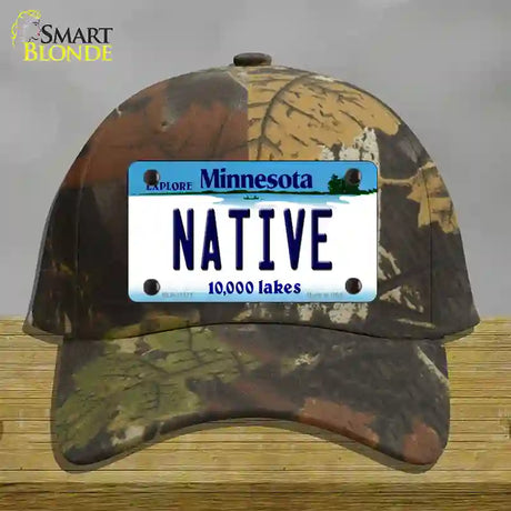 Native Minnesota State Novelty License Plate Hat Cotton / Camoflauge