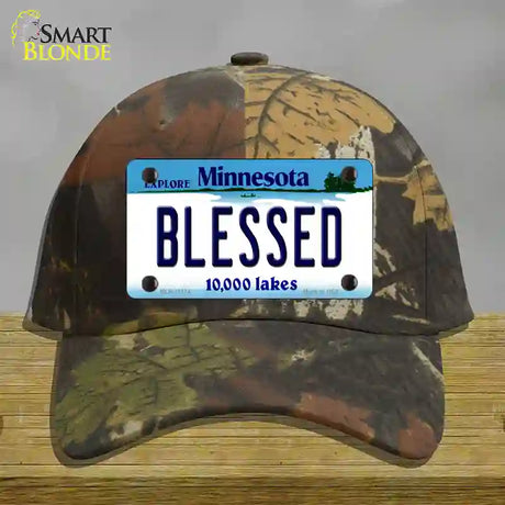 Blessed Minnesota State Novelty License Plate Hat Cotton / Camoflauge