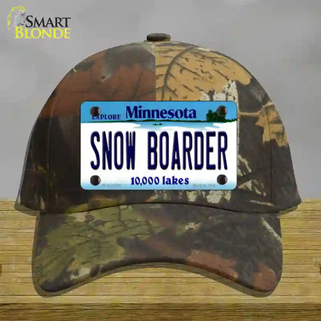 Snow Boarder Minnesota State Novelty License Plate Hat Cotton / Camoflauge