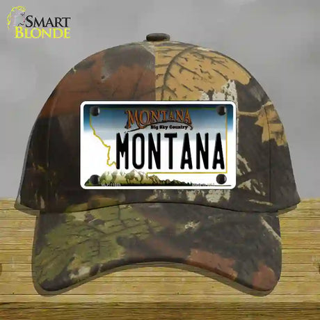 Montana State Novelty License Plate Hat Cotton / Camoflauge