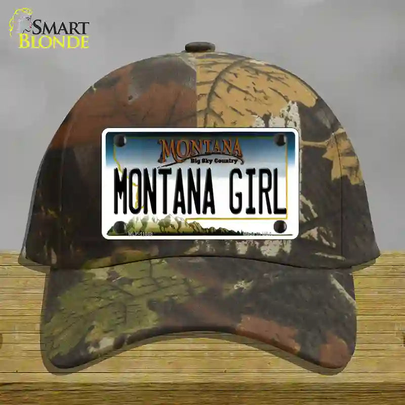 Montana Girl State Novelty License Plate Hat Cotton / Camoflauge