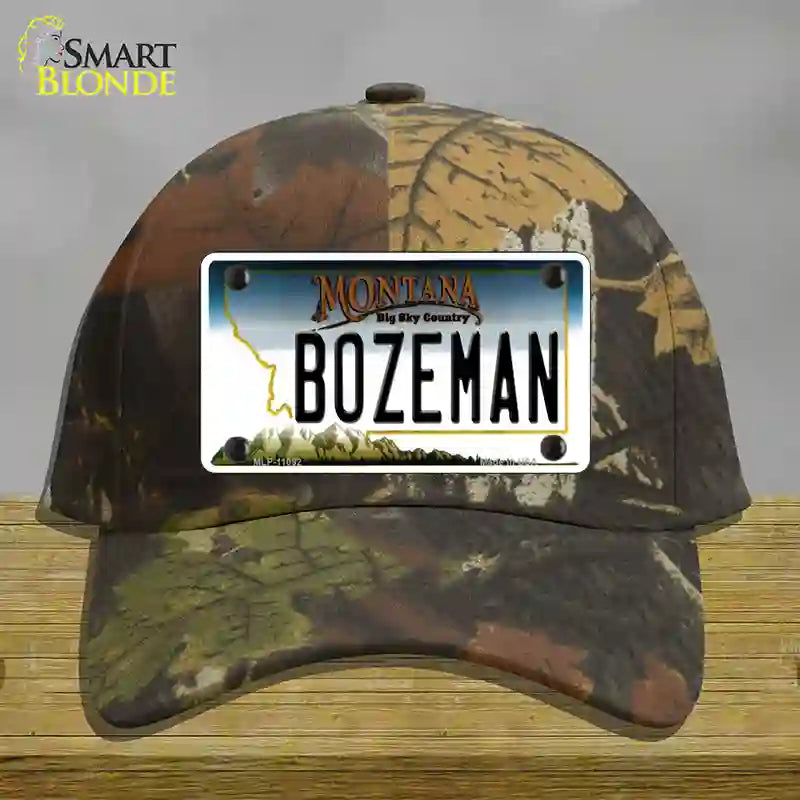 Bozeman Montana State Novelty License Plate Hat Cotton / Camoflauge