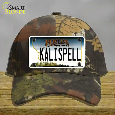 Kalispell Montana State Novelty License Plate Hat Cotton / Camoflauge