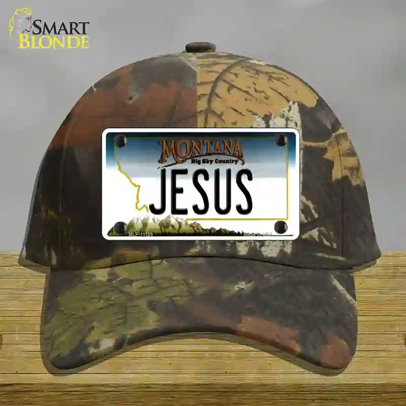 Jesus Montana State Novelty License Plate Hat Cotton / Camoflauge