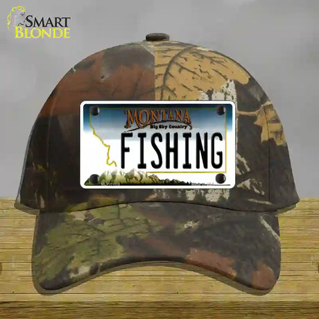 Fishing Montana State Novelty License Plate Hat Cotton / Camoflauge