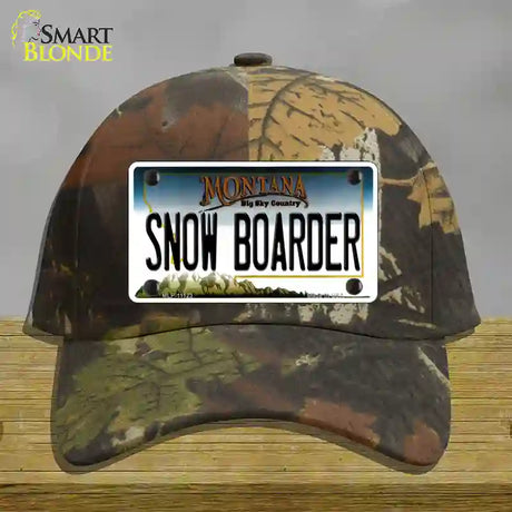 Snow Boarder Montana State Novelty License Plate Hat Cotton / Camoflauge