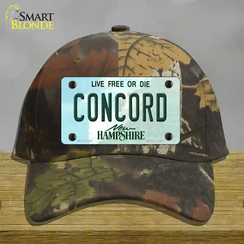 Concord New Hampshire State Novelty License Plate Hat Cotton / Camoflauge