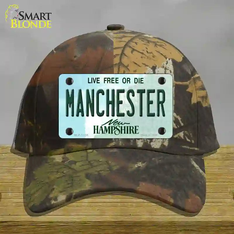 Manchester New Hampshire State Novelty License Plate Hat Cotton / Camoflauge