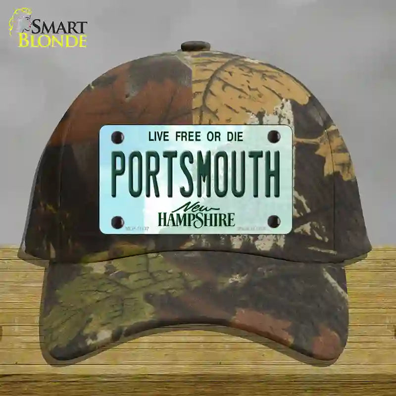 Portsmouth New Hampshire State Novelty License Plate Hat Cotton / Camoflauge