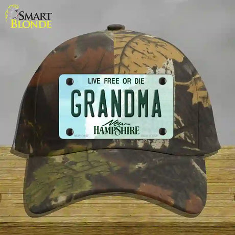 Grandma New Hampshire State Novelty License Plate Hat Cotton / Camoflauge