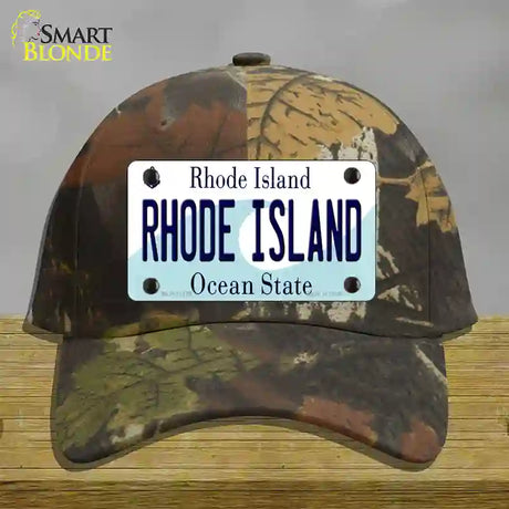 Rhode Island State Novelty License Plate Hat Cotton / Camoflauge