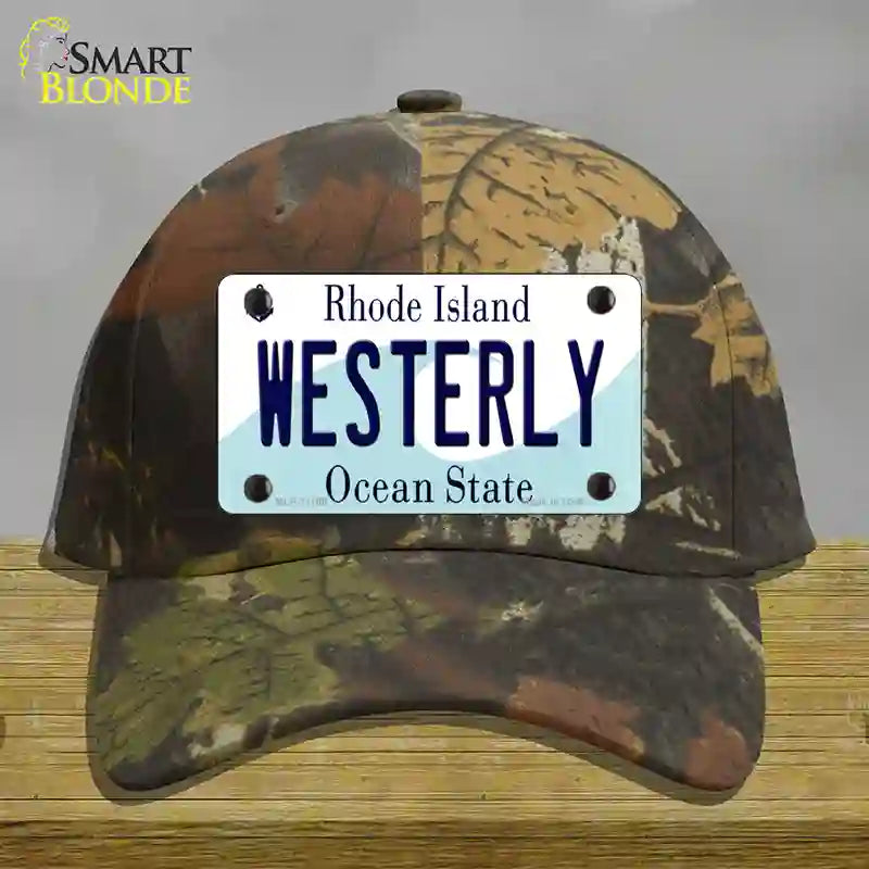 Westerly Rhode Island State Novelty License Plate Hat Cotton / Camoflauge