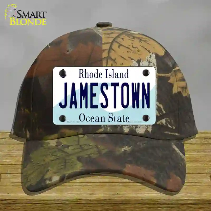 Jamestown Rhode Island State Novelty License Plate Hat Cotton / Camoflauge