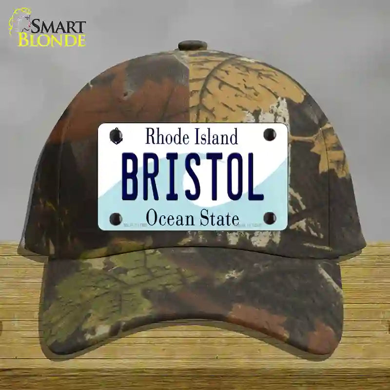 Bristol Rhode Island State Novelty License Plate Hat Cotton / Camoflauge