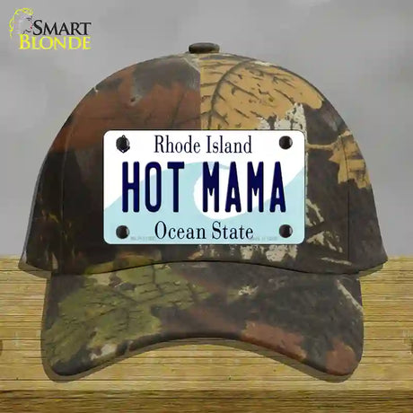 Hot Mama Rhode Island State Novelty License Plate Hat Cotton / Camoflauge