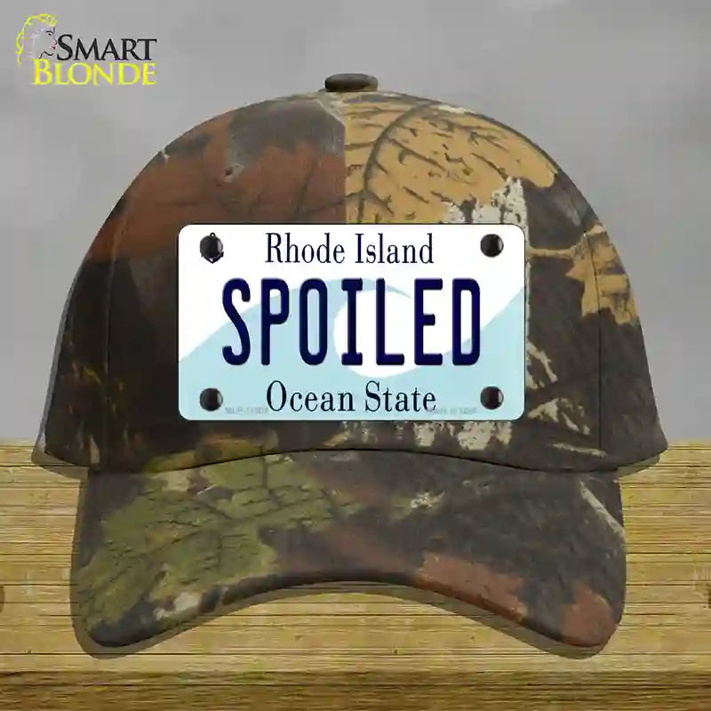 Spoiled Rhode Island State Novelty License Plate Hat Cotton / Camoflauge