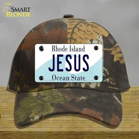 Jesus Rhode Island State Novelty License Plate Hat Cotton / Camoflauge