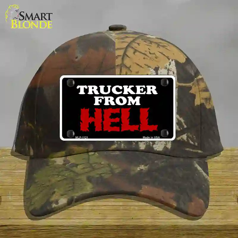 Mesh From Hell Novelty License Plate Hat Cotton / Camoflauge