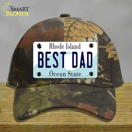 Best Dad Rhode Island State Novelty License Plate Hat Cotton / Camoflauge