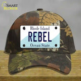 Rebel Rhode Island State Novelty License Plate Hat Cotton / Camoflauge