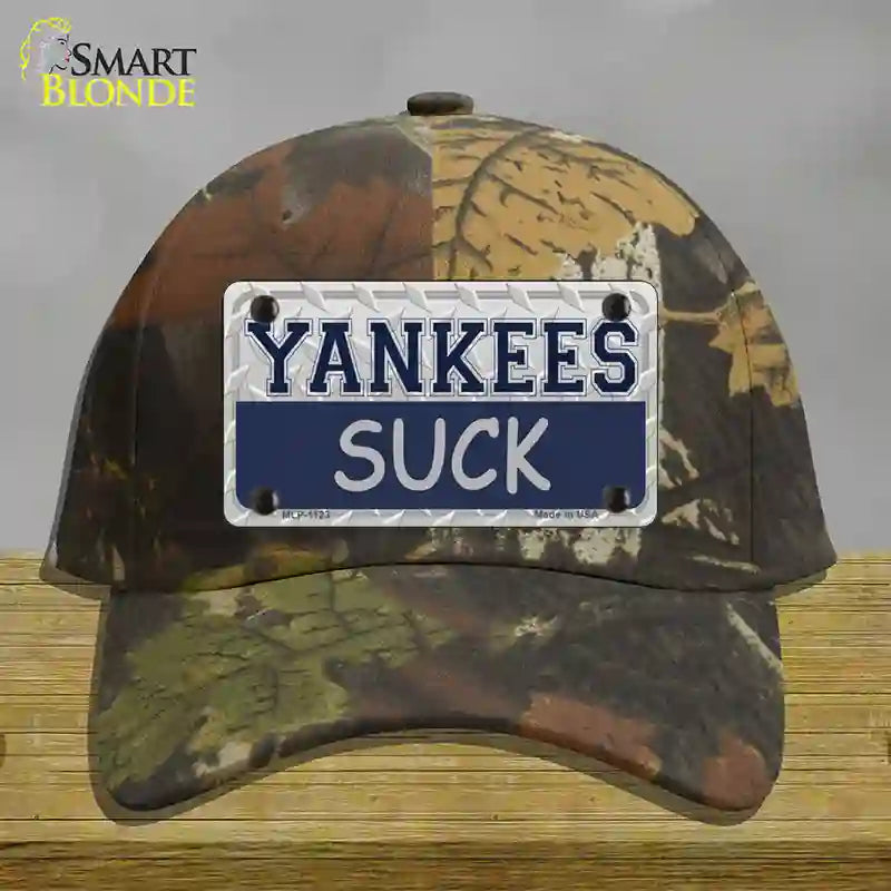 Yankees Suck Novelty License Plate Hat Cotton / Camoflauge