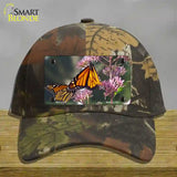 Butterfly Monarch On Flower Novelty License Plate Hat Cotton / Camoflauge