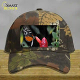 Butterfly On Red Flower Novelty License Plate Hat Cotton / Camoflauge