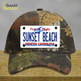 Sunset Beach North Carolina State Novelty License Plate Hat Cotton / Camoflauge