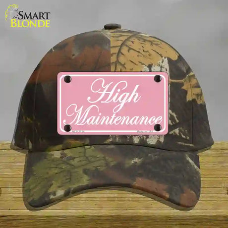 High Maintenance Novelty License Plate Hat Cotton / Camoflauge