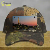 Eiffel Tower Night With River and Bridge Novelty License Plate Hat Cotton / Camoflauge